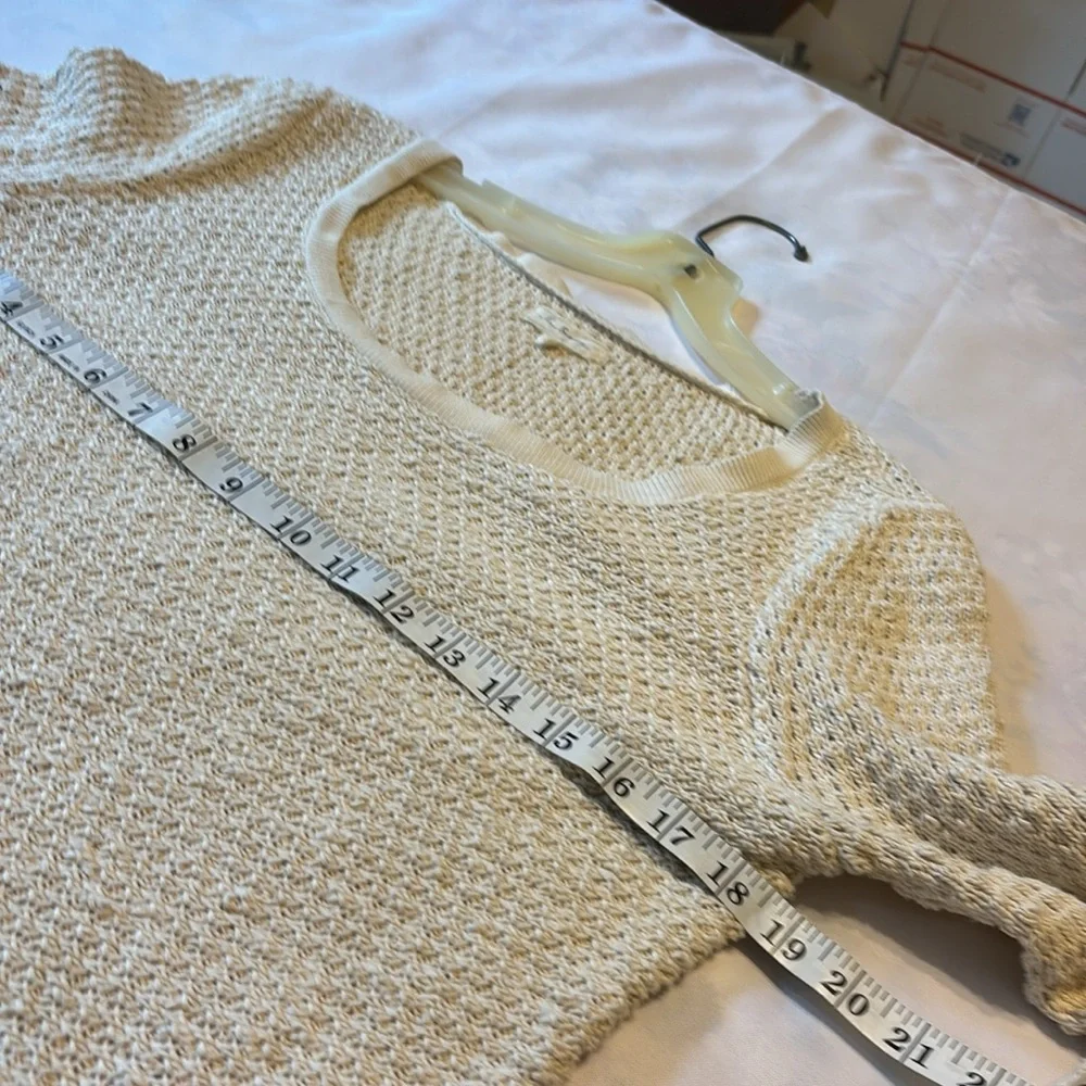 Lou & Grey Cream Cotton Blend Knit Sweater Size Large